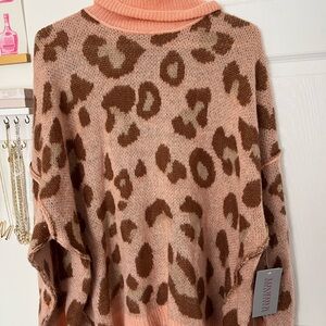 Leopard Print Sweater in Pink and Brown